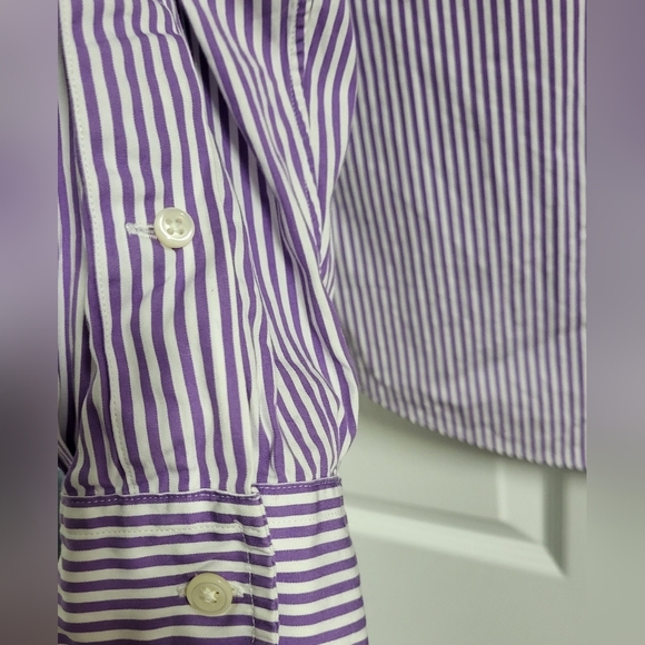 Ralph Lauren Mens Crested Button Up Striped Shirt - Size L - Picture 3 of 8